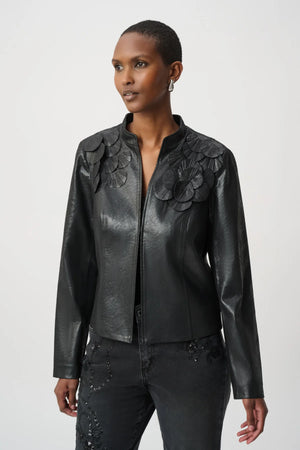 Embellished Foiled Suede Jacket