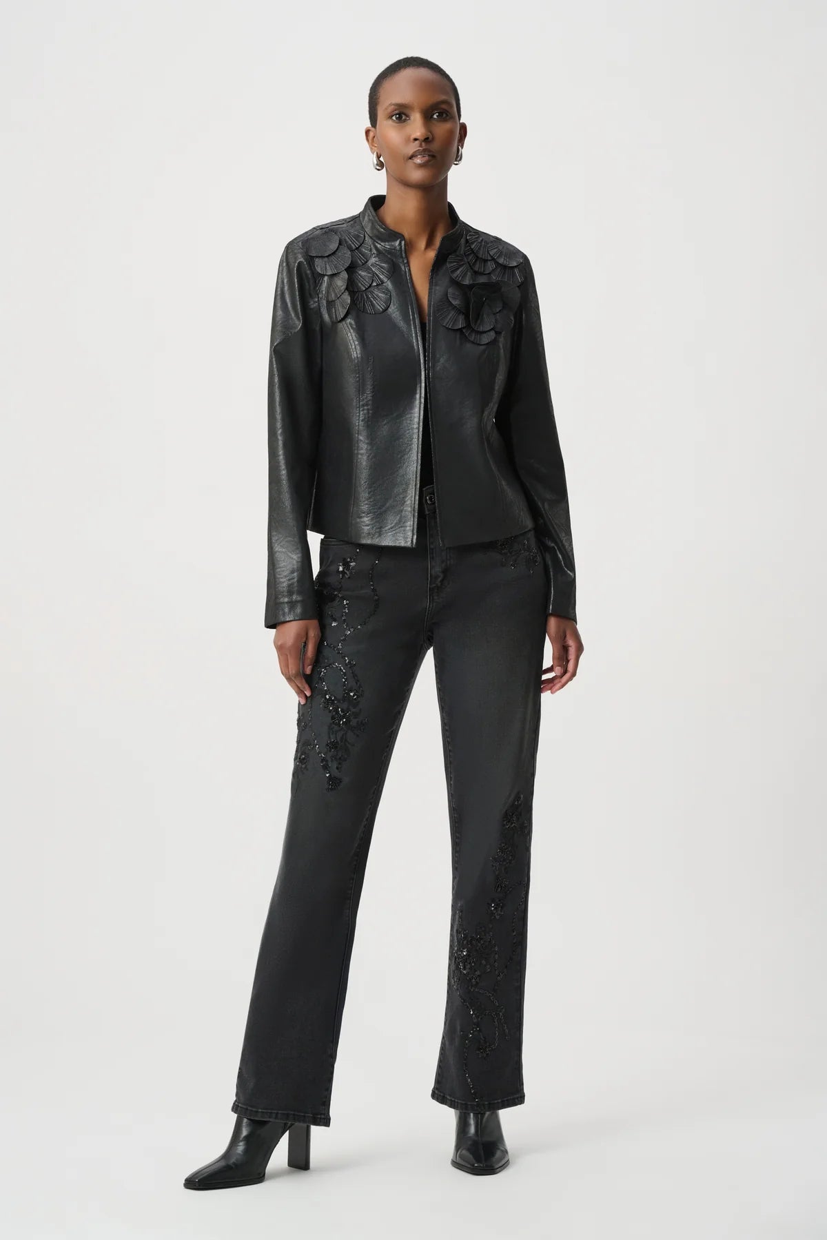 Embellished Foiled Suede Jacket