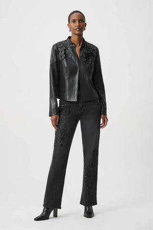 Embellished Foiled Suede Jacket