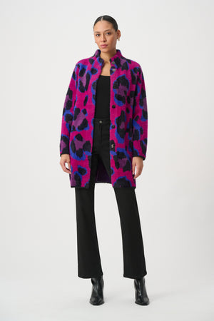 Animal Print Sweater Coat