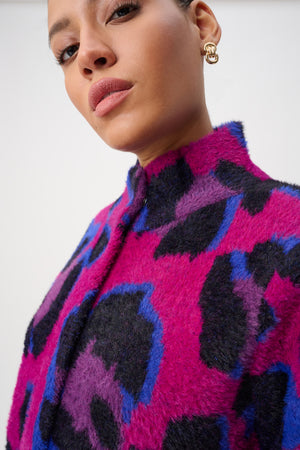 Animal Print Sweater Coat