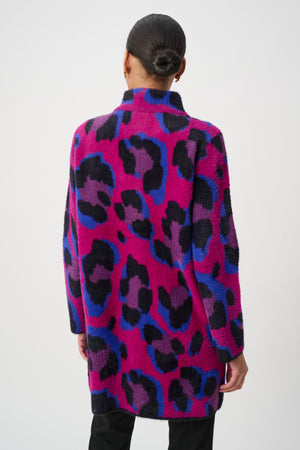 Animal Print Sweater Coat