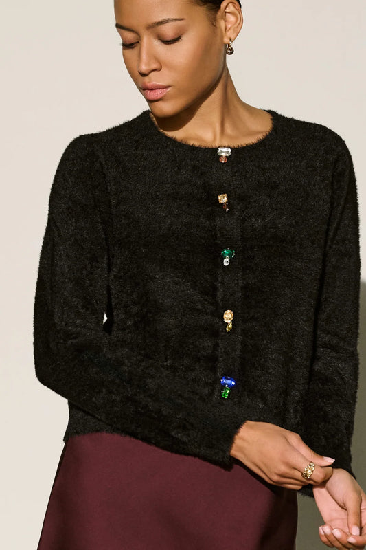 Bejeweled Crewneck Cardigan – Pamela Scott