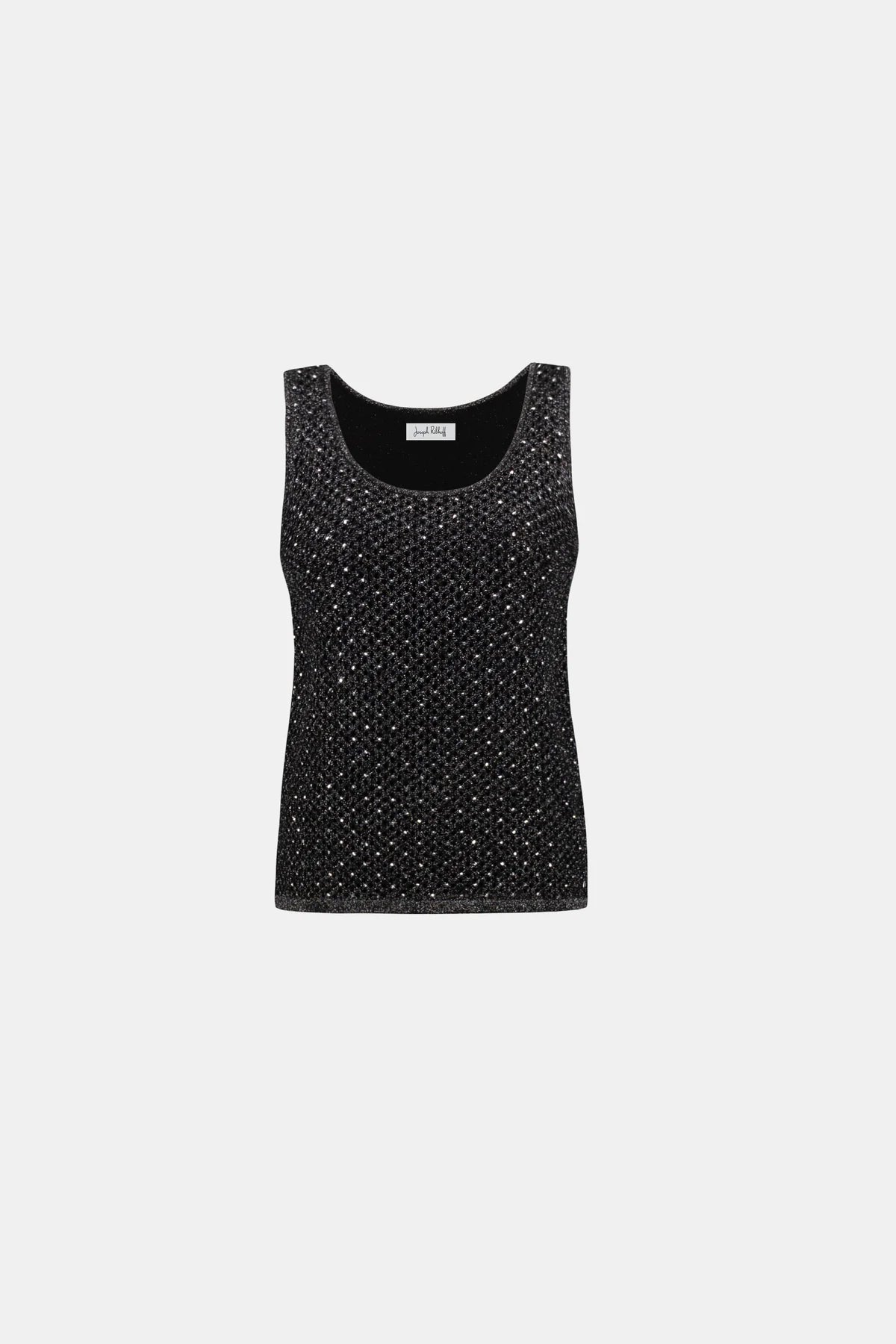 Rhinestone Open‑Stitch Cami