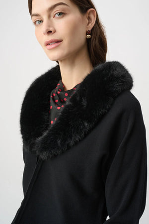 Faux Fur Collar Formal Top Style