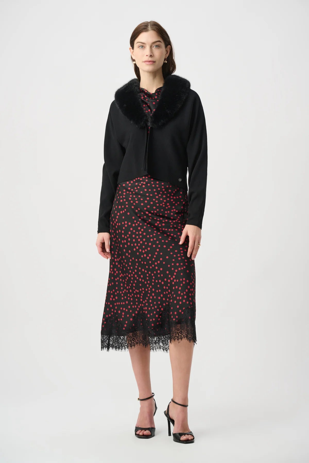 Faux Fur Collar Formal Top Style