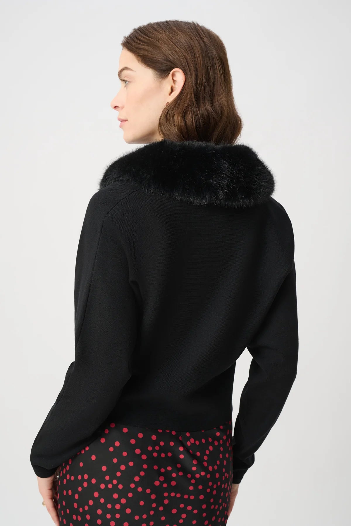 Faux Fur Collar Formal Top Style