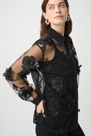 Floral Embroidered Long-sleeve Shirt