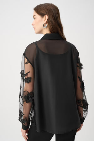 Floral Embroidered Long-sleeve Shirt