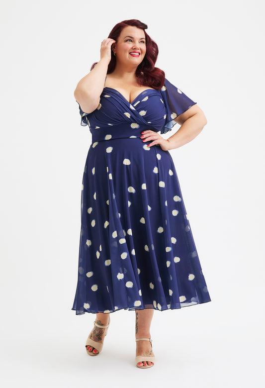 Liz Bolero Wrap Bodice Curve+ Midi Dress – Pamela Scott