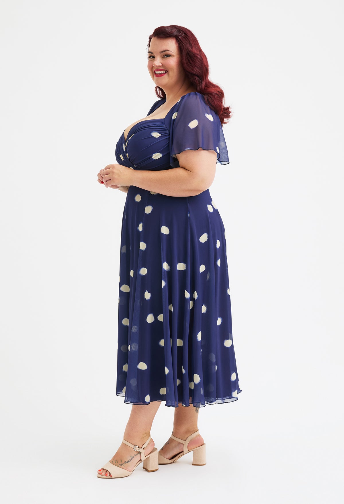 Liz Bolero Wrap Bodice Curve+ Midi Dress