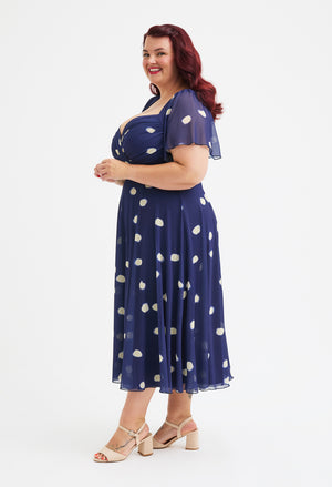 Liz Bolero Wrap Bodice Curve+ Midi Dress