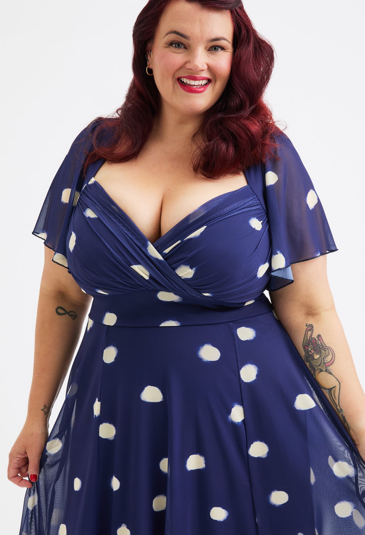 Liz Bolero Wrap Bodice Curve+ Midi Dress
