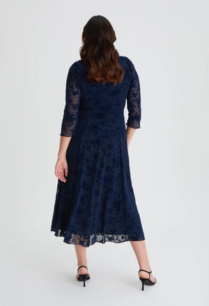 Katherine Velvet Flock Curve+ Midi Dress
