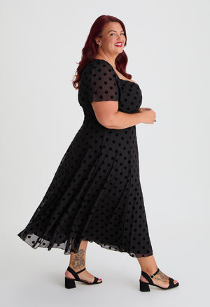 Liz Bolero Wrap Bodice Curve+ Midi Dress, view 2 – Pamela Scott