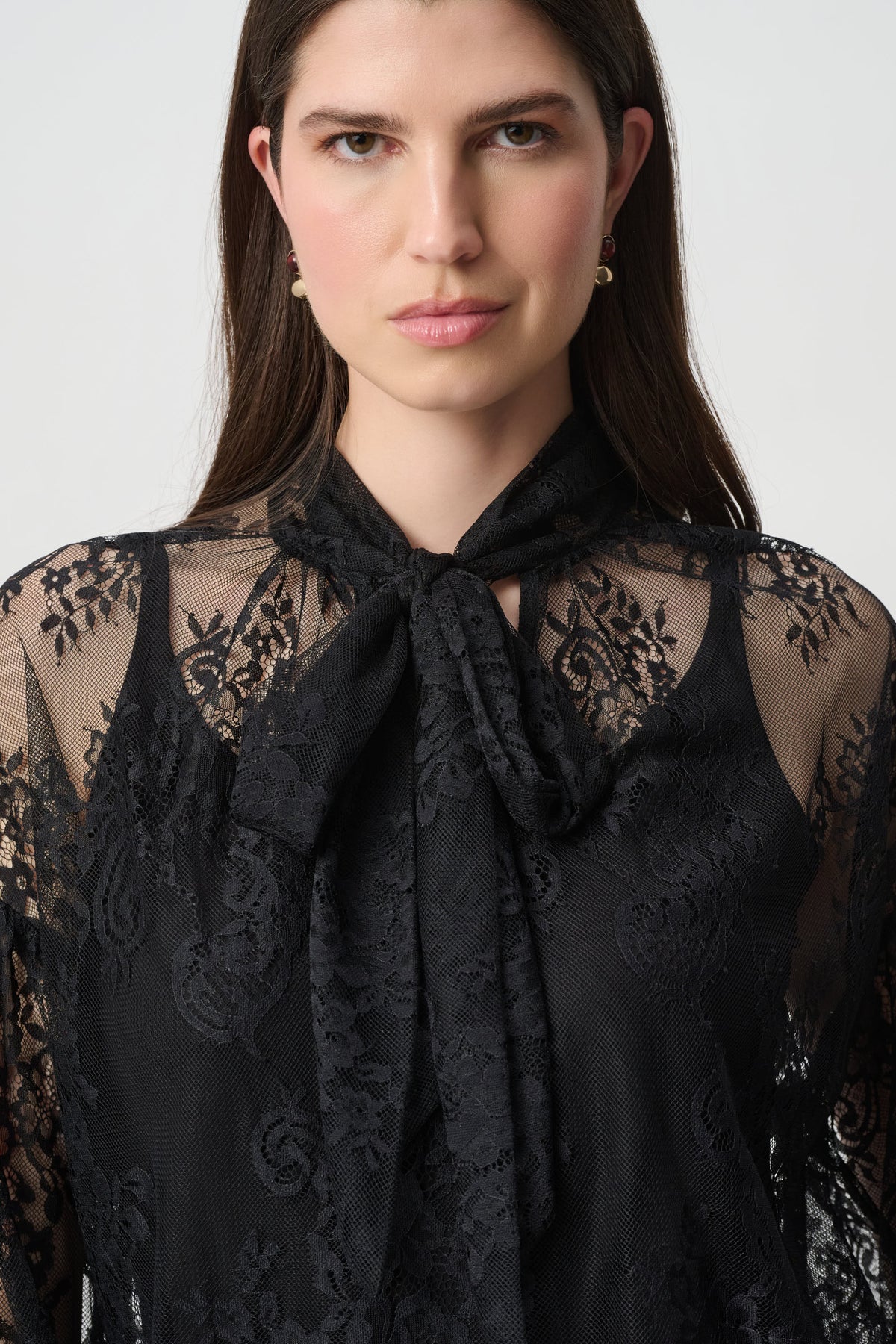 Lace Bow Neck Blouse