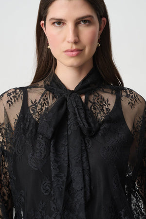 Lace Bow Neck Blouse
