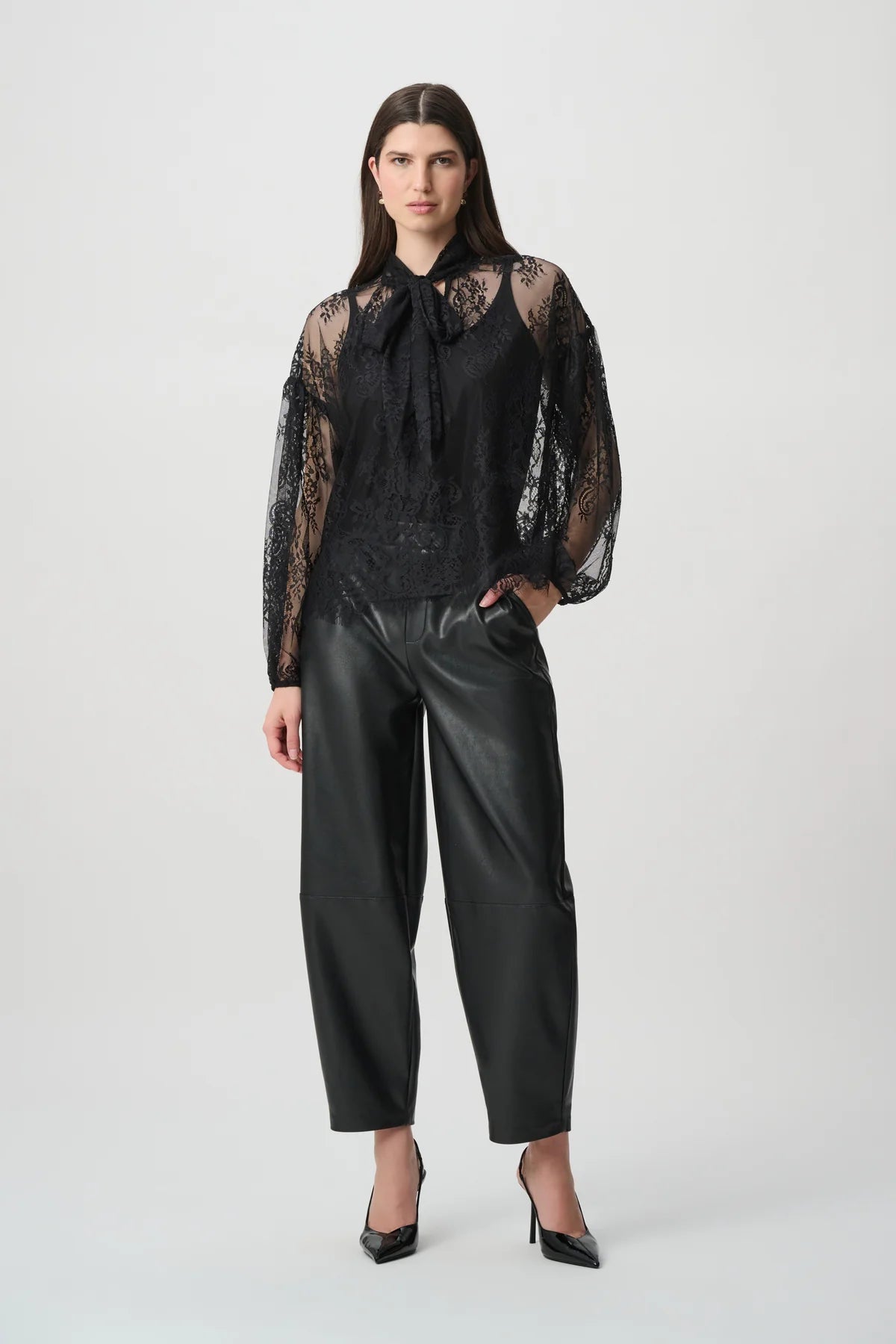 Lace Bow Neck Blouse