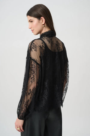 Lace Bow Neck Blouse