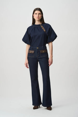 Featherweave Patch Pocket Flare Jeans
