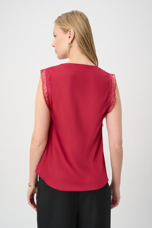 Lace Trim V-neck Pullover
