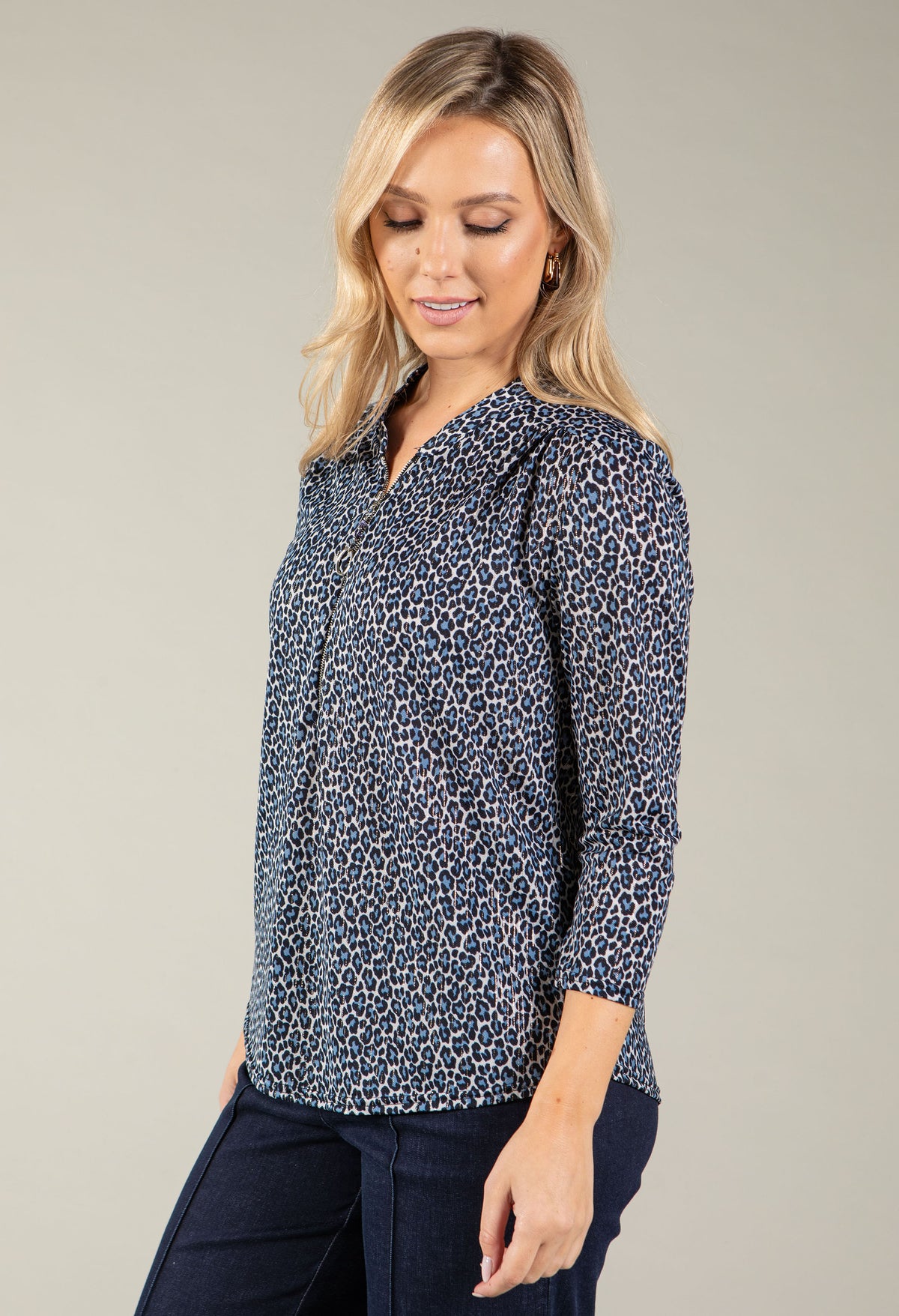 Johane Half Zip Blouse