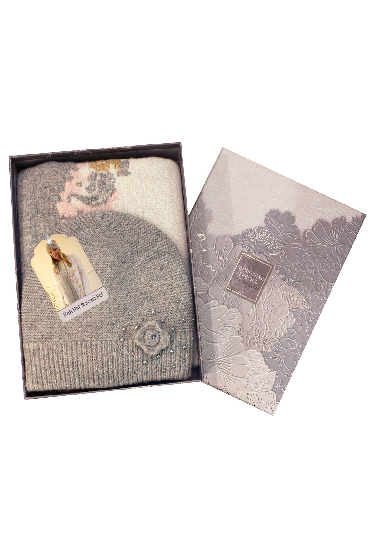 Embellished Hat and Scarf Giftset