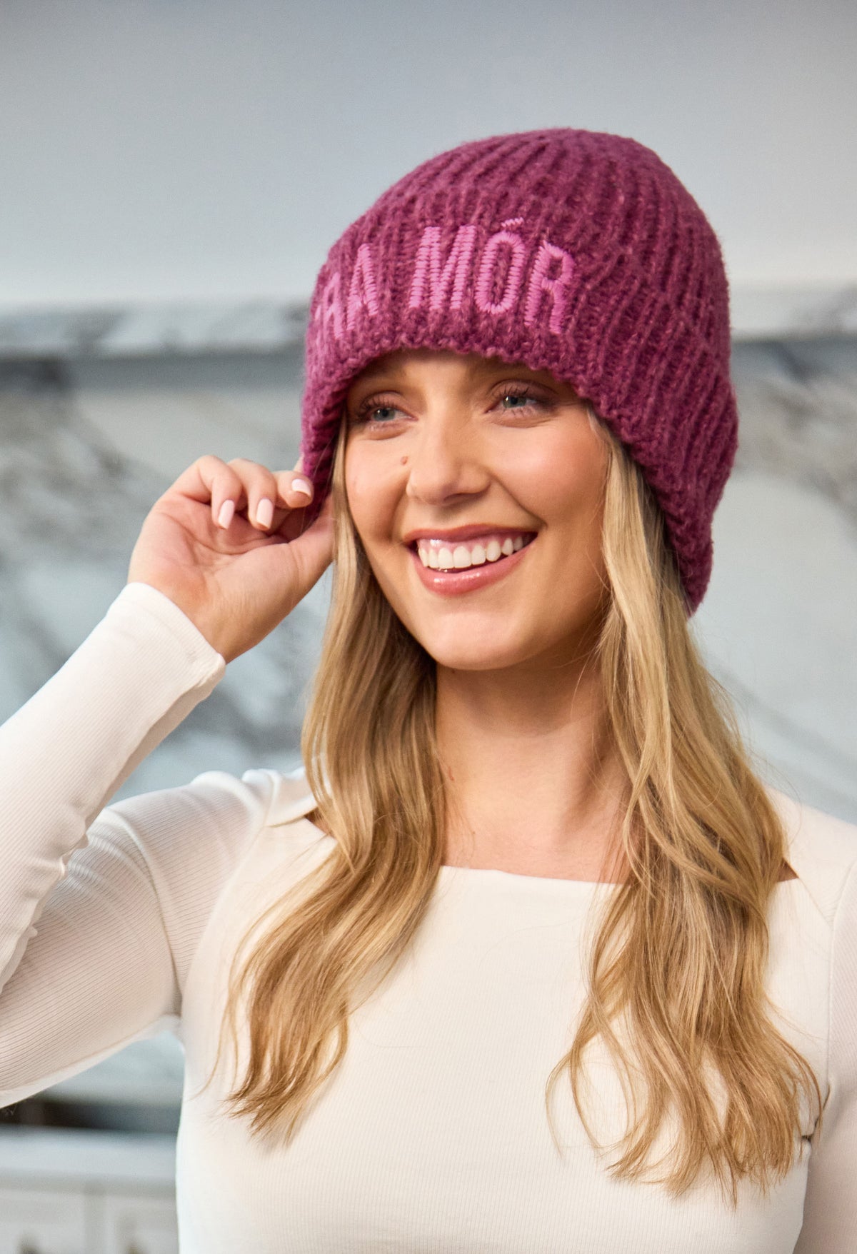 Slogan Knit Hat