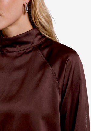 High Neck Satin Blouse