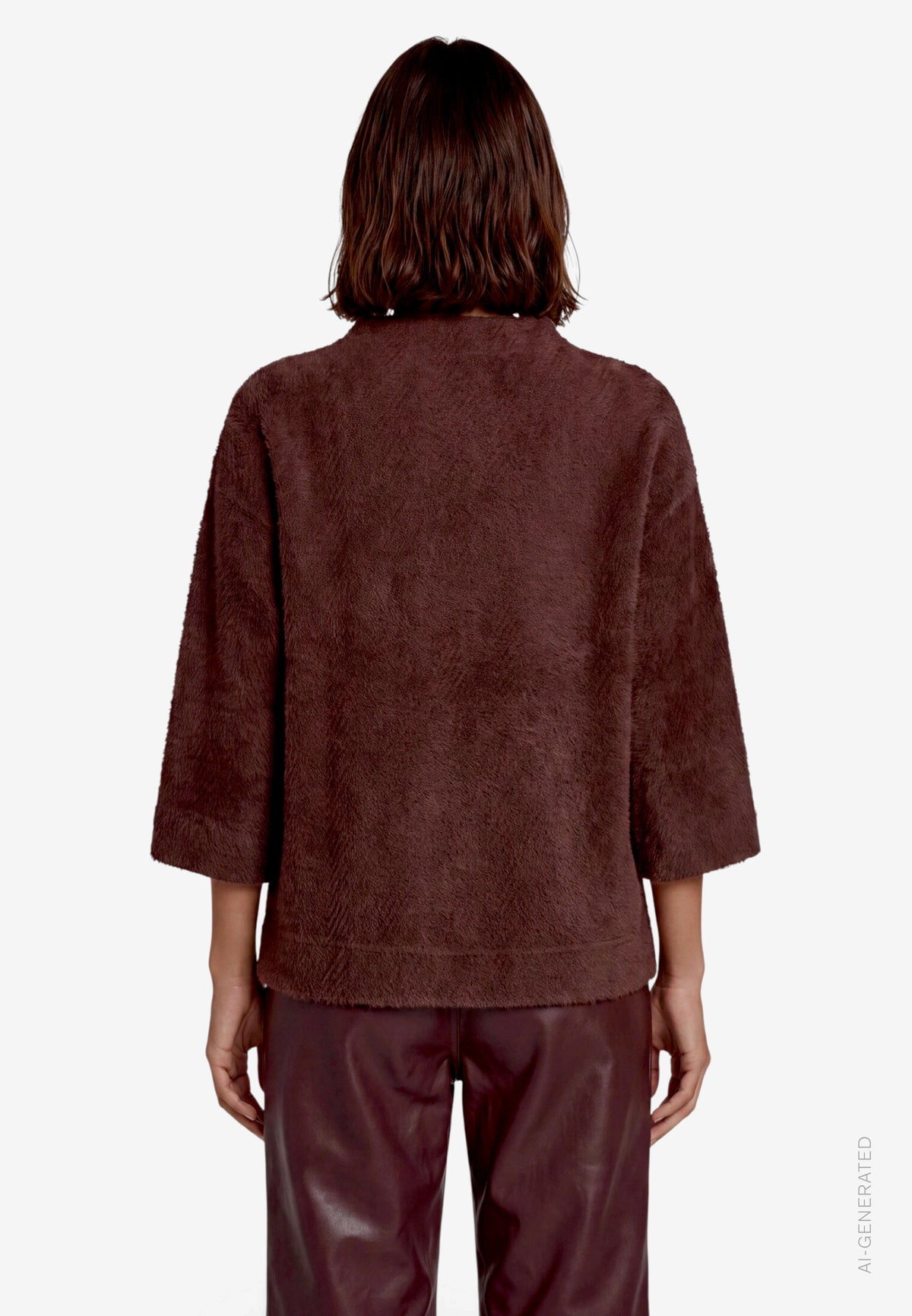3/4 Sleeve Herringbone Knit Top