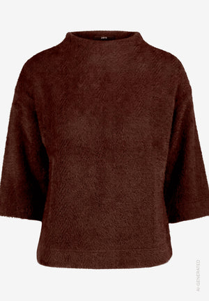 3/4 Sleeve Herringbone Knit Top