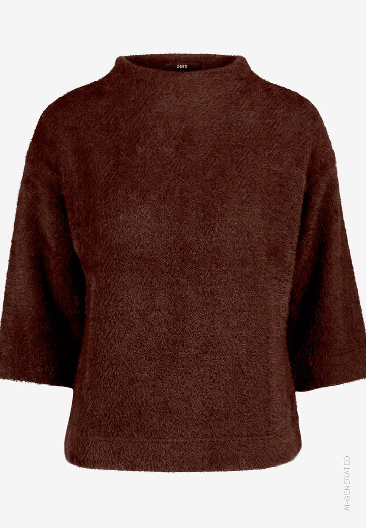 3/4 Sleeve Herringbone Knit Top