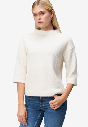 3/4 Sleeve Herringbone Knit Top