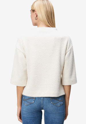 3/4 Sleeve Herringbone Knit Top
