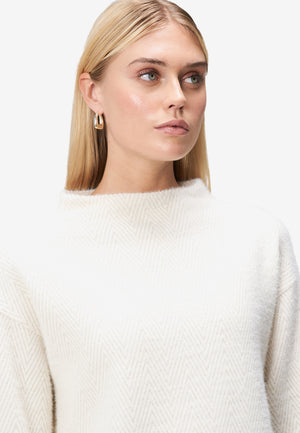 3/4 Sleeve Herringbone Knit Top