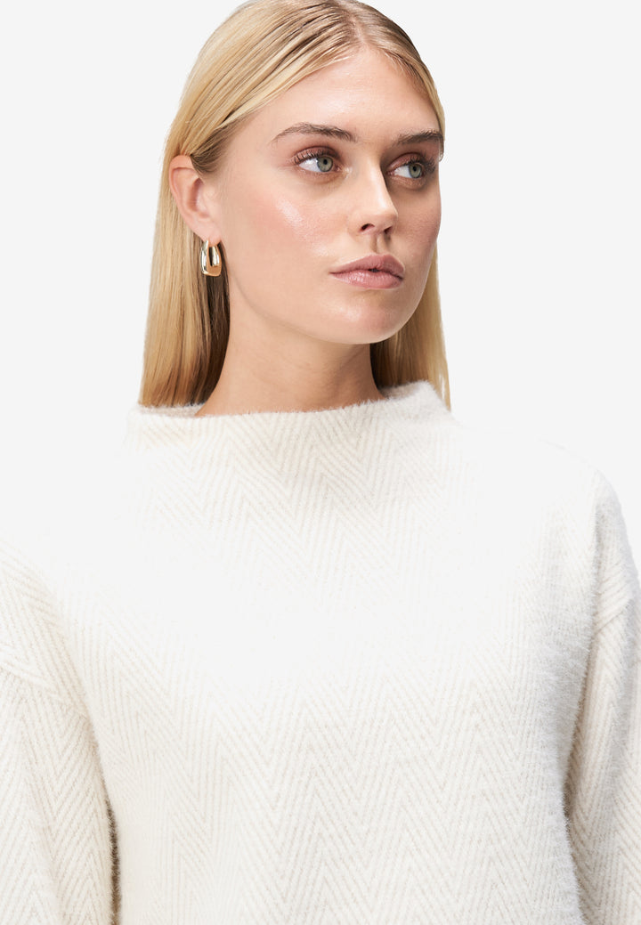 3/4 Sleeve Herringbone Knit Top