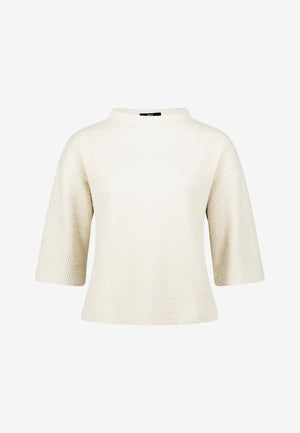 3/4 Sleeve Herringbone Knit Top