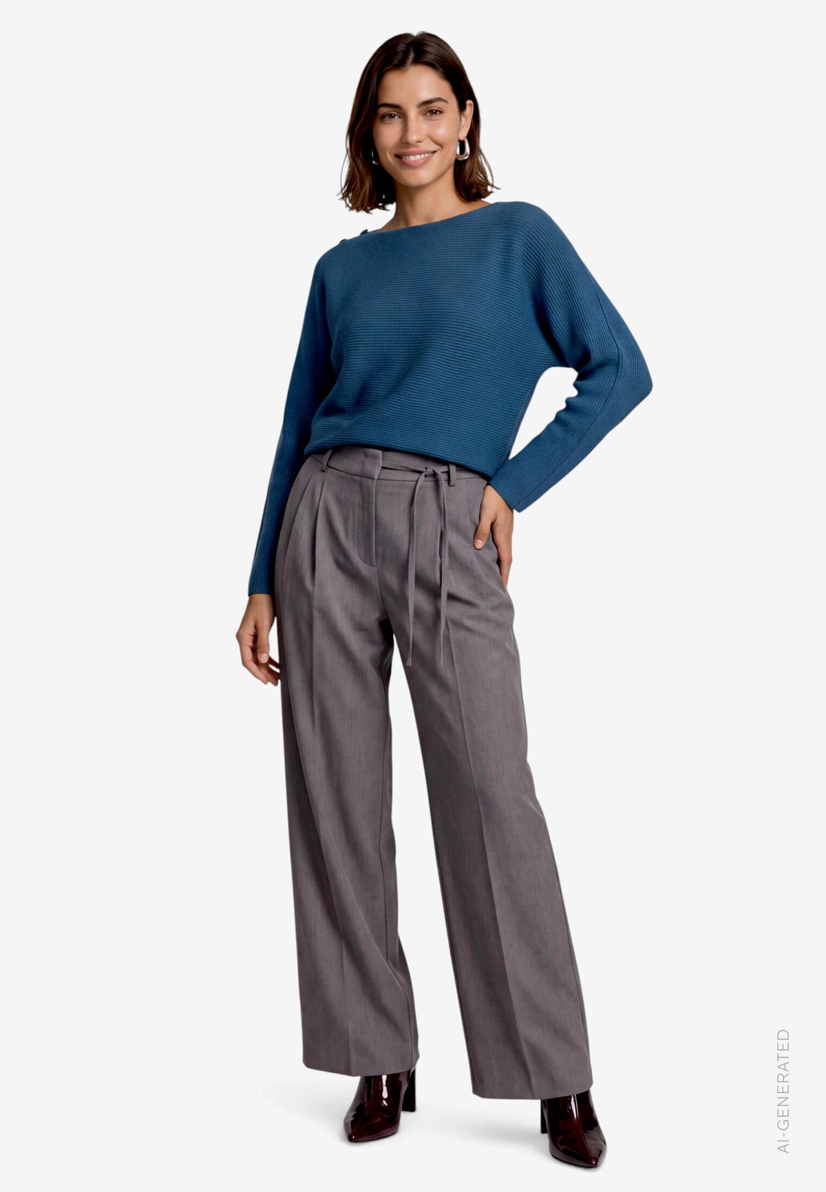 Knitted Jumper With Button Accent