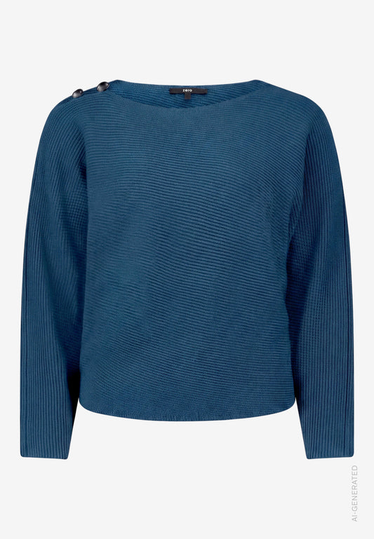 Knitted Jumper With Button Accent