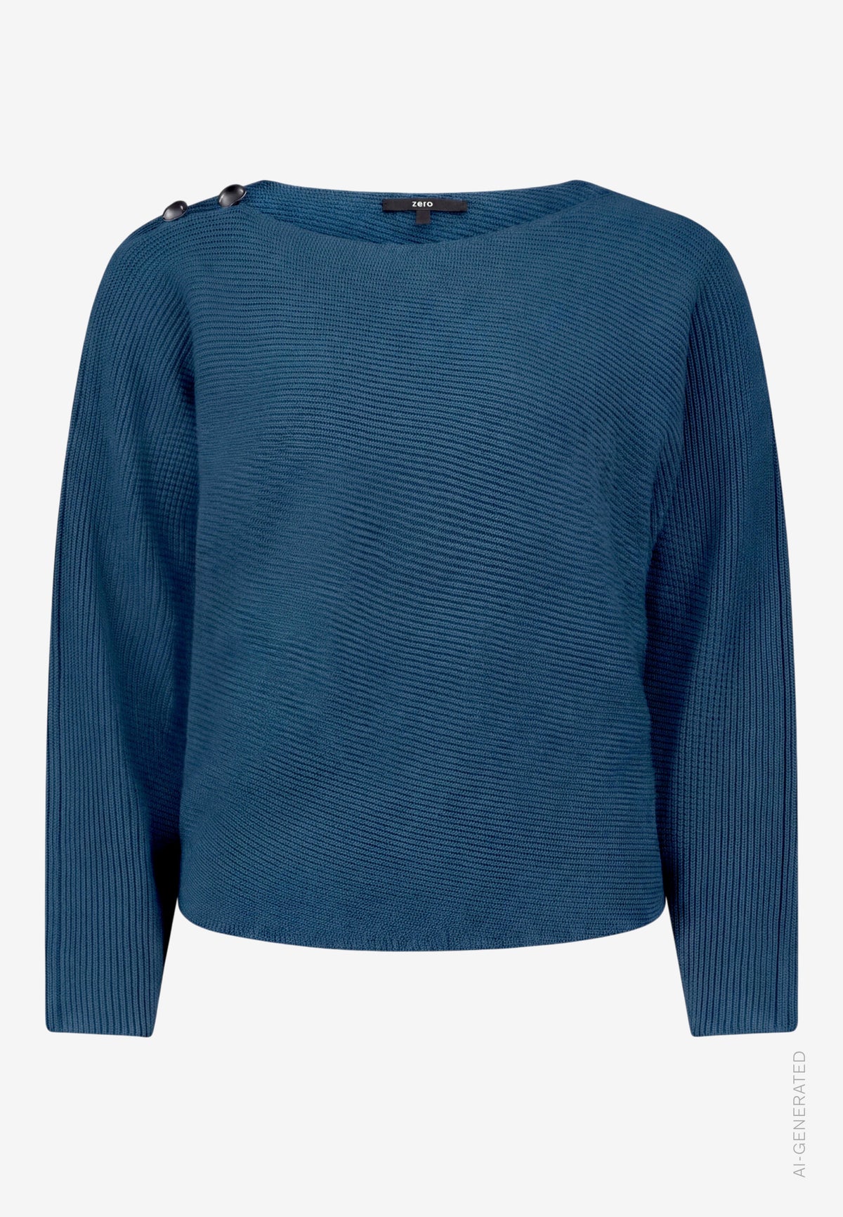Knitted Jumper With Button Accent