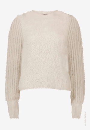Knitted Jumper With Textured Stripes