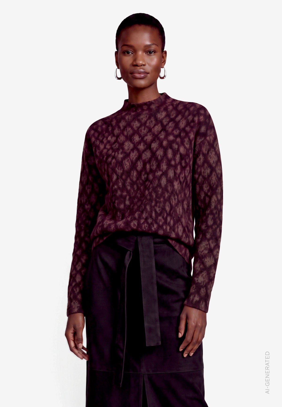 Knit Sweater With Animal Print