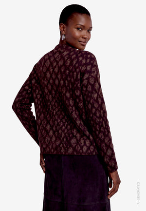Knit Sweater With Animal Print