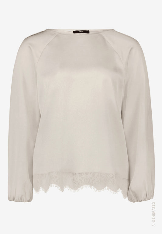Satin Blouse With Lace