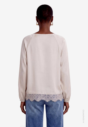 Satin Blouse With Lace