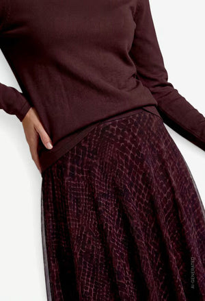 Tulle skirt with animal print