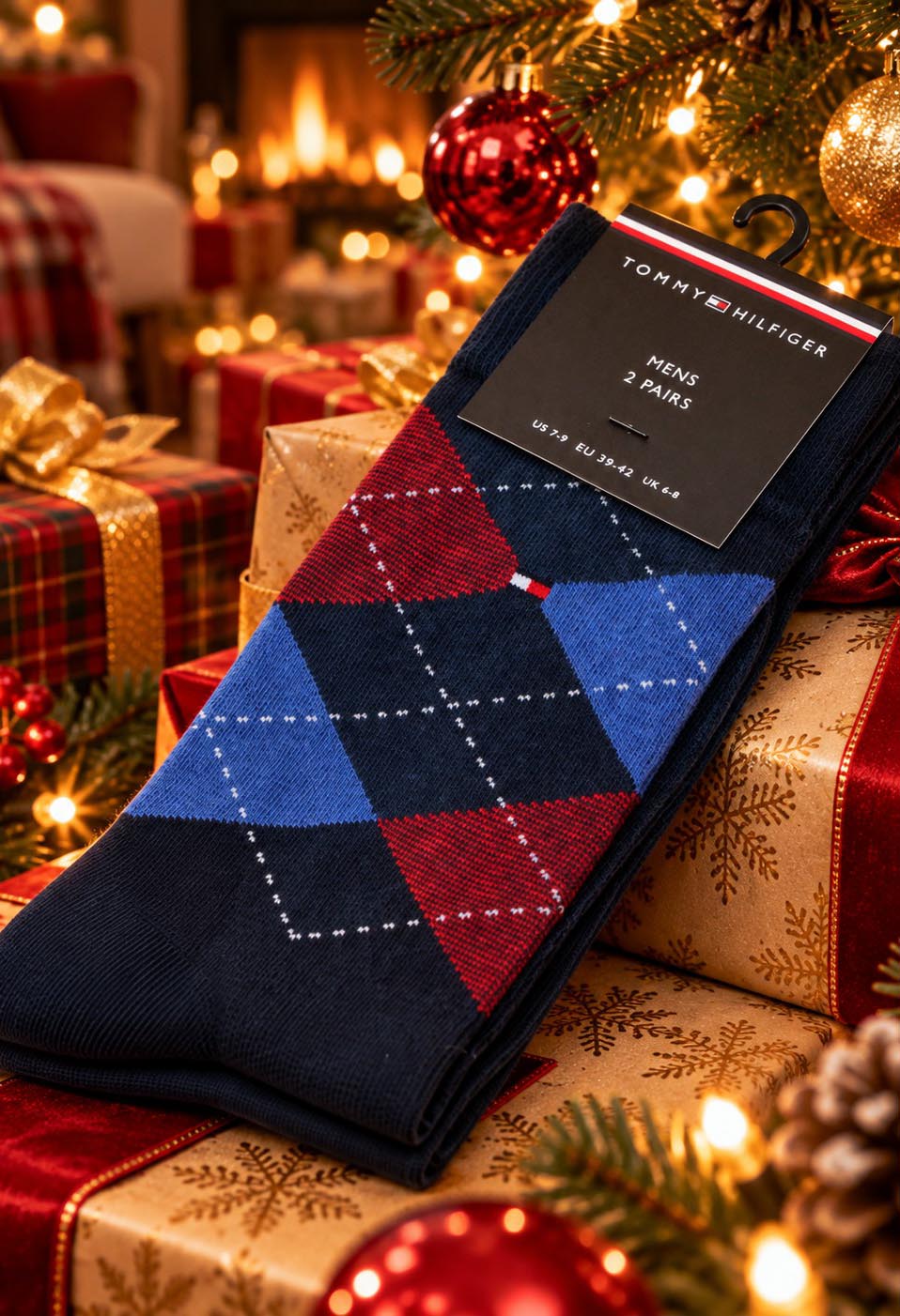 Check 2 Pair Men's Socks