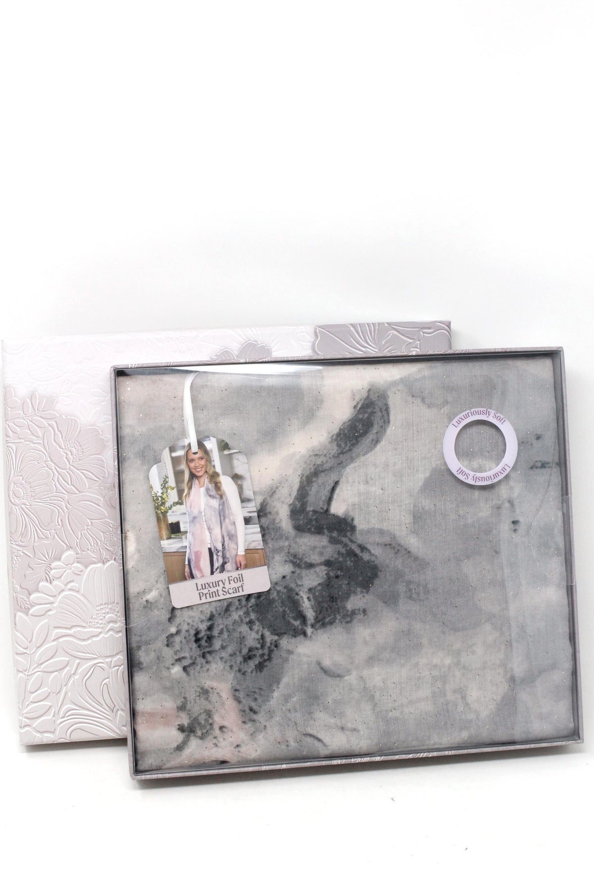 Luxury Foil Print Scarf, view 5 – Pamela Scott