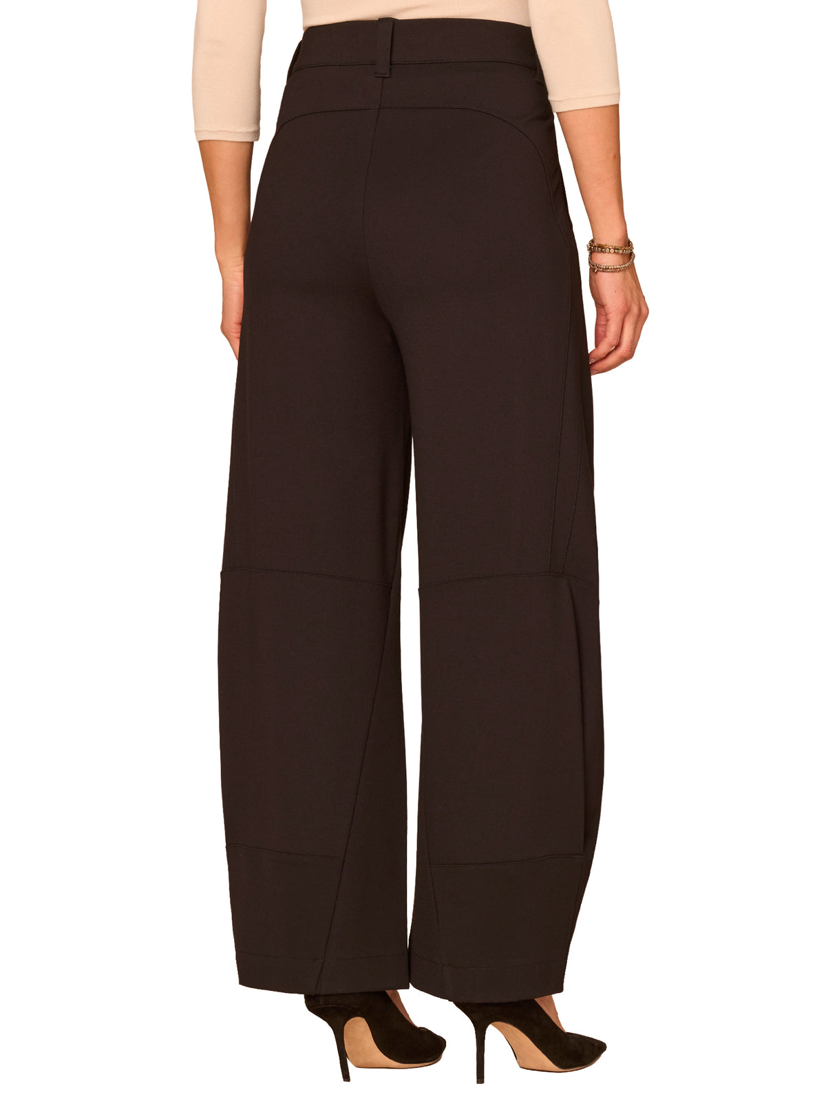 Ultra Skyrise Round Up Barrel Leg Ponte Knit Pants with Waist Charm