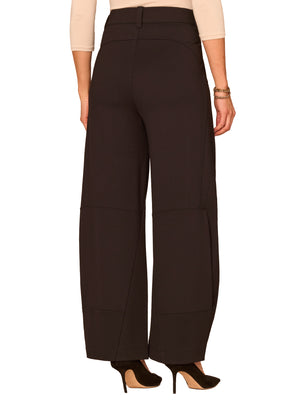 Ultra Skyrise Round Up Barrel Leg Ponte Knit Pants with Waist Charm